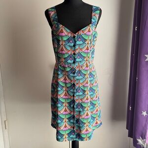 Molly Bracken Mini Printed Dress Button Front Women’s Size Small Summer Spring